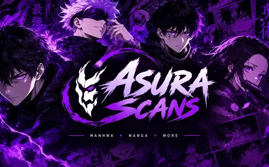 Asura Scans anime and manga feature banner with purple-themed characters